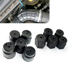 10 PCS Car A/C Valve Core Caps, R134a High  Low Pressure Port Black