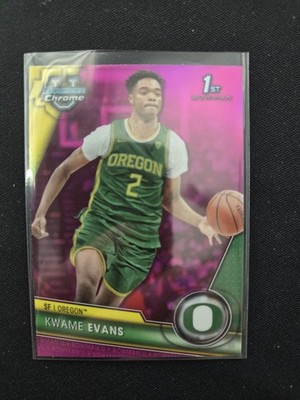 2023-24 Bowman U Chrome Kwame Evans 1st Bowman RC Pink Refractor #66