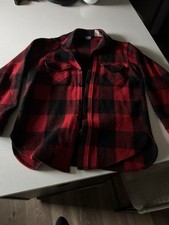 Woolrich Wool Red and Black Buffalo Check Plaid Button Up Jacket Size M Vintage