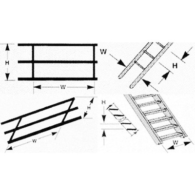 Plastruct SRS-4 HO Stair Rail 2 PLS90692 Plastic Building Supplies