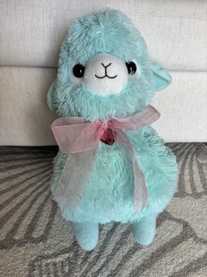 Authentic Amuse Alpacasso Kids Large Jewel Ribbon Blue/Green Alpaca Plush