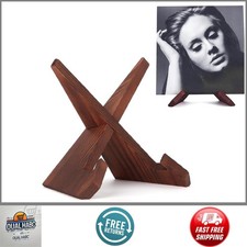 Now Playing Vinyl Record Stand Wooden Display Holder Retro Rustic Brown Now Spin