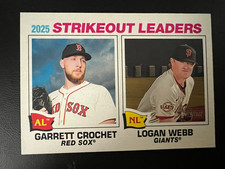 2026 Topps Heritage Strikeout Leaders #6 Garrett Crochet Logan Webb