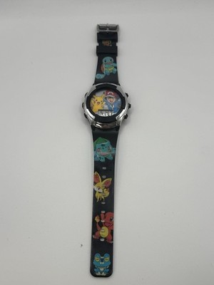POKEMON Flashing LCD Watch Featuring ASH & PIKACHU On Face - Character Band