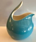 Red Wing Pottery Town & Country Eva Zeisel 2 Pint Water Pitcher Blue, 7-7/8" H