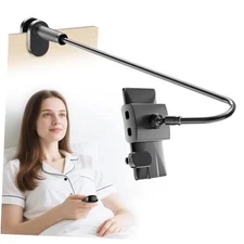 Gooseneck Tablet Holder for Kindle Reading in Bed with Page Turner Glossy Black