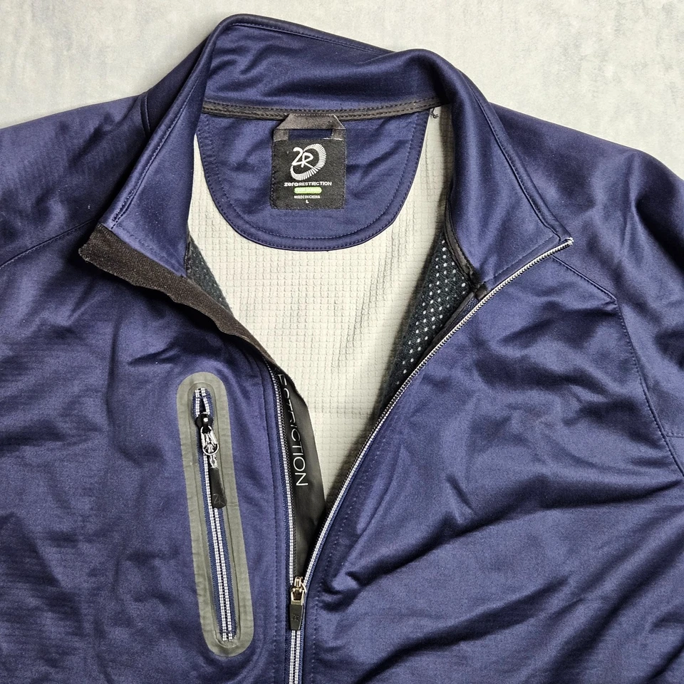 Zero Restriction Tour Series Jacket Mens Large Blue Full Zip Crystal Tree GC - Image 4 of 4