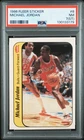 1986 FLEER STICKER #8 MICHAEL JORDAN ROOKIE PSA 7 ST
