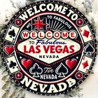 Painting Vintage Las Vegas Welcome Tin Metal Signs Home Décor Round Poker Heart