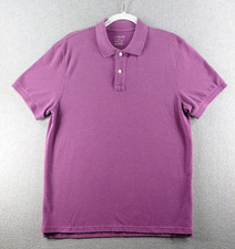 J. Crew Men s Polo Shirt Sz L Purple Pullover Slim Fit Cotton Blend Short Sleeve