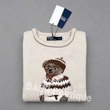 POLO RALPH LAUREN Beige Polo Bear Sweater Women s Size L - NWT