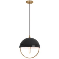 Robert Abbey Mavisten Edition Copernica 1Lt Pendant, Brass/Black Paint - 602BLK