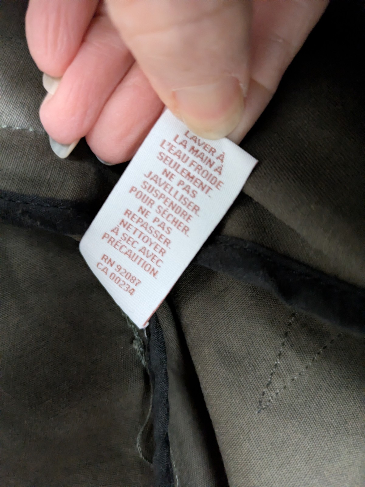 Scripted Olive Green Utility Jacket XS Embroidere… - image 9