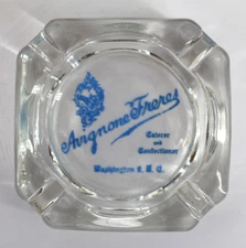 Vintage Marketing Glass Ashtray MCM Avignone Freres Washington DC
