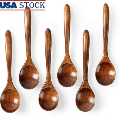 Wooden Spoons Honey Soups Cooking Utensils Eco-Friendly Kitchen Tools