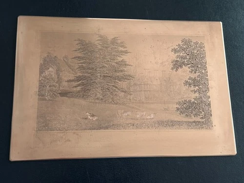 Large Antique Hanford House By Philip Brannon Engraving Copper Printing Plate