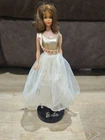 New ListingVintage 1958 Mattel Barbie Miss America Doll Japan White Ball Gown Stand
