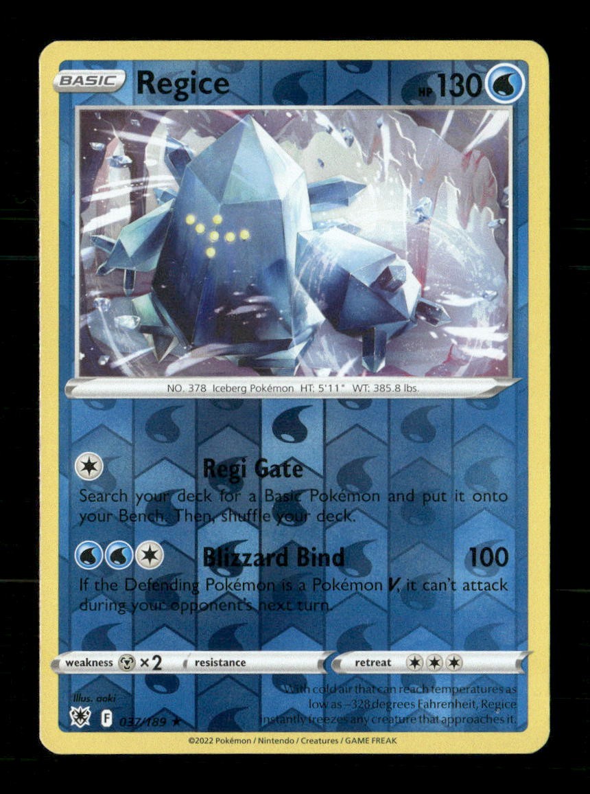 Regice 037/189 Astral Radiance Reverse Holo NM/M Pokemon