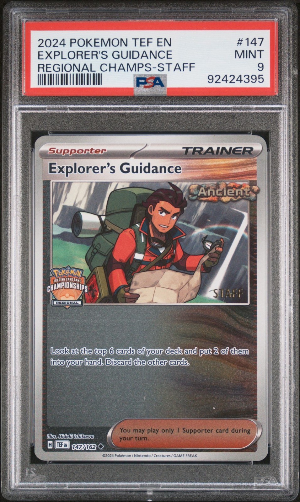 Pokemon Temporal Forces 147/162 Explorer's Guidance Regional Staff PSA 9