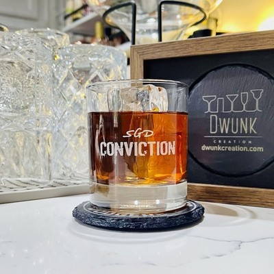 Custom Engraved Southern Grace Distilleries SGD Conviction Whiskey Glass 11 oz