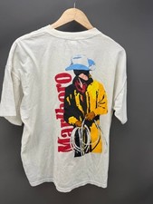 Vintage Marlboro Cowboy White T-Shirt Original Single Stitch Mens Size XL USA