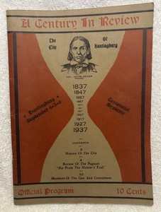 Vtg. Program Centennial Of Huntingburg IN Illustrated Century In Review 1937