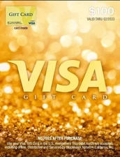 Visa $100 Gift Card Pre Paid Card ZERO CARD FEE ADDED NEXT DAY DELIVERY ELIGIBLE