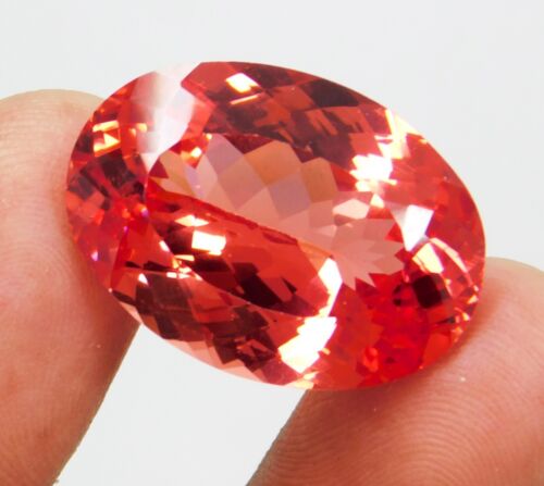 Zafiro Padparadscha genuino natural impecable 37,80 quilates forma ovalada piedra preciosa - Imagen 6 de 17