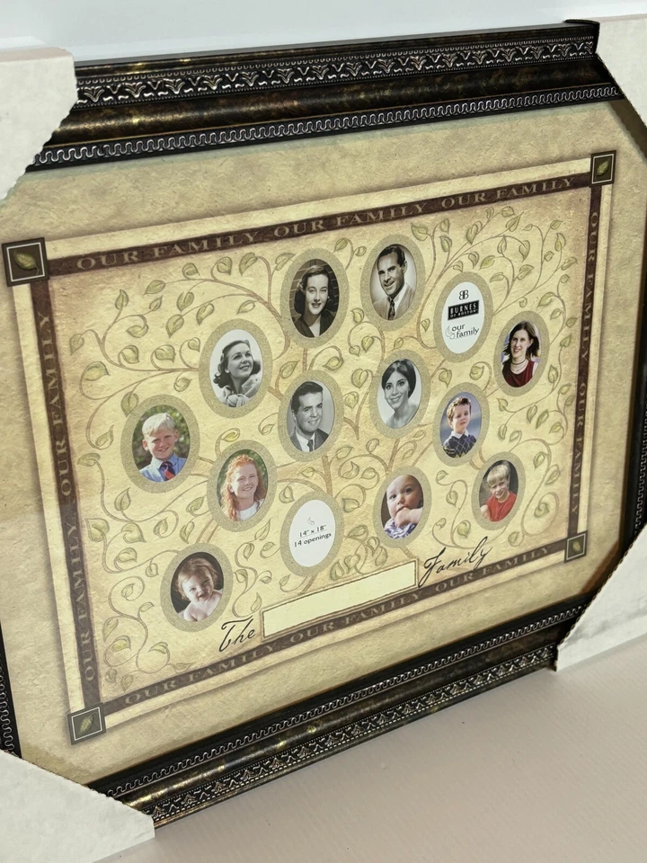 NEW Burns of Boston Family Tree Photo Picture Collage 14" X 18” Wall Hang Frame - Image 2 of 4