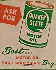 FULL 1950's QUAKER STATE OIL - STERLING -Bradford,PA =Unused&Unstruck Matchbook.