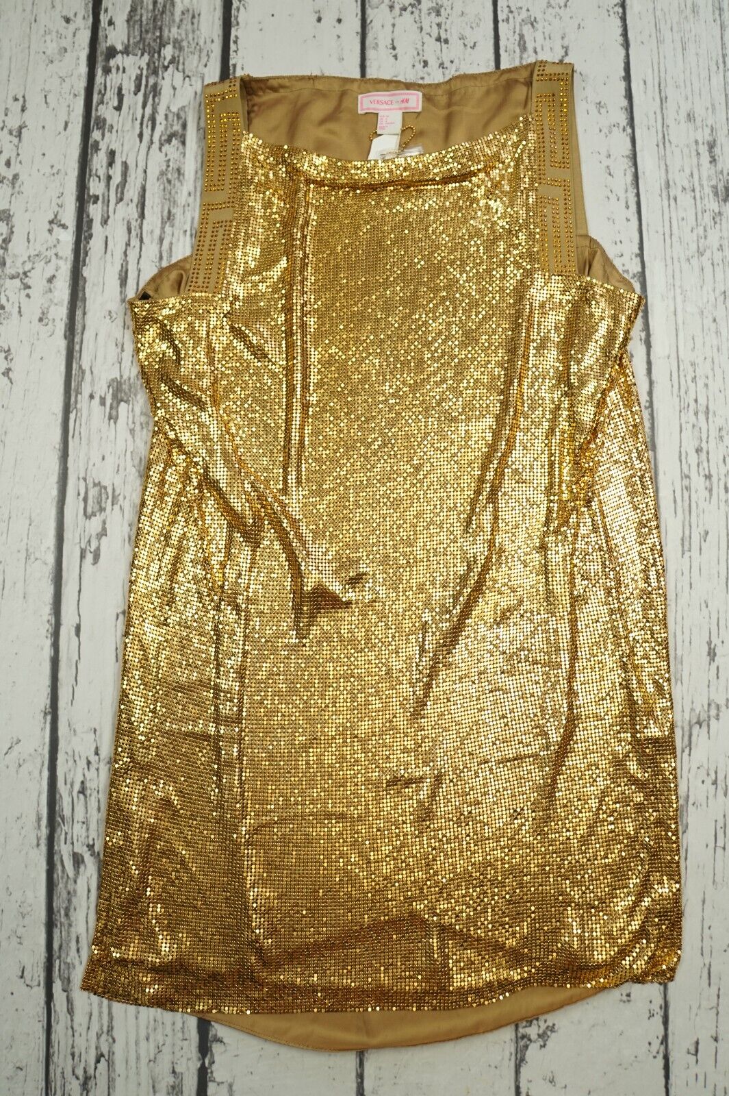 Rare Versace for H&M Gold Chain Dress size US6 US… - image 1