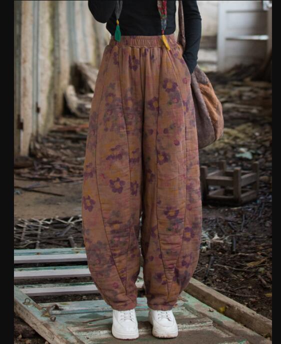 FTCayanz Casual gestreepte broek voor dames, linnen broek met elastische taille, Stijl 1-grijs, XXL