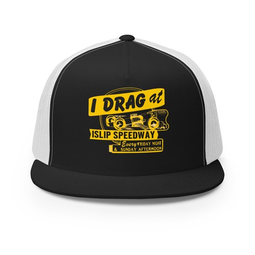 I DRAG AT ISLIP SPEEDWAY TRUCKER HAT CAP HOT ROD MUSCLE CAR GASSER - Picture 2 of 13