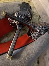 VTG SILVER WHIMSIGOTH VAMP STEAMPUNK METAL SPIKE Stiletto HIGH HEELS SHOES 6