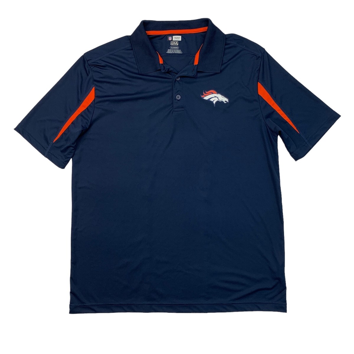 Denver Broncos Polo Shirt Mens XL Extra Large Navy TX3 Cool Slim Fit Active  NFL
