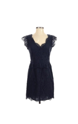 Joie Lebanon Dress Navy Blue Lace Lined Scalloped Peplum Women's Size Small  S | eBay