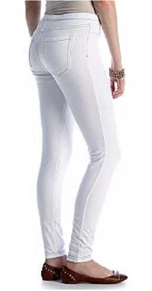 HUE U13758 Comfort Stretch White Jersey Jeans Leggings w Tan