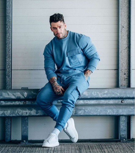 Mens Cargo Tracksuit 2 Piece Casual 