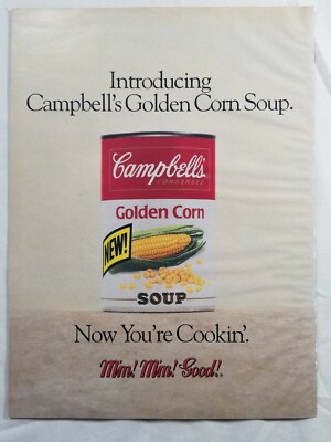 1992 Magazine Advertisement Page Campbell's Soup Golden Corn Food Ad