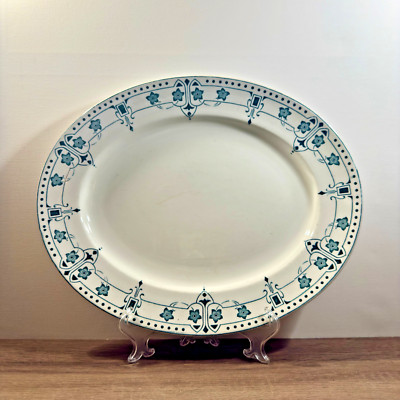 Antike Wedgwood Floral Servierplatte große ovale Platte englische Keramik Keramik