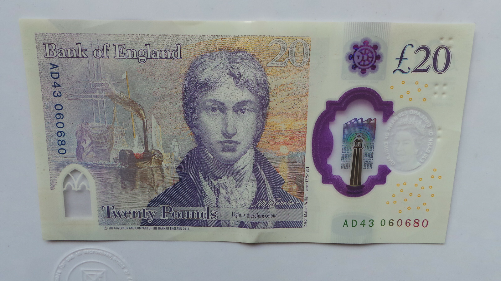 LUCKY £20 NOTE TURNER TWENTY POUND ANNIVERSARY BIRTHDAY 06 06 80 JUNE 6th 1980