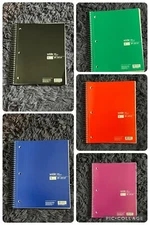 NEW Office Depot 5-Subject Wide Ruled Notebook 8" x 10.5" 180 Sheets