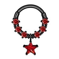 1- 16 Gauge Star Pendant Septum Nose Ear Lip Ring Helix Tragus Piercing C321