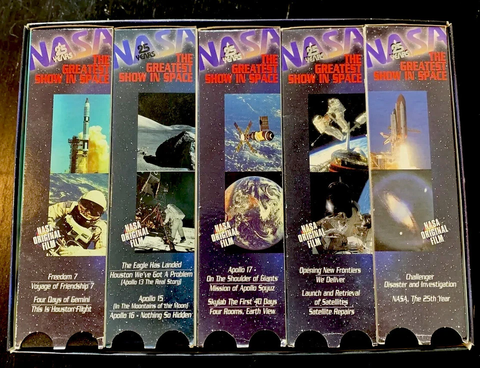 NASA 25 Year VHS Set VINTAGE SPACE Challenger Apollo 17 Apollo 13 Freedom 7 USA - Image 2 of 4