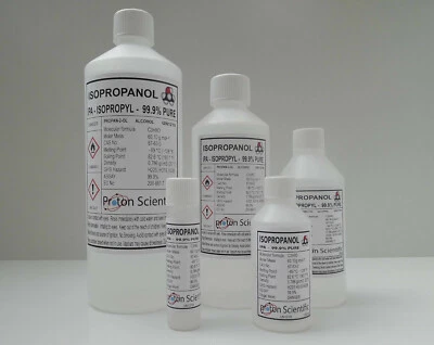 PROTON SCIENTIFIC Isopropyl Alcohol 99.9% Isopropanol Pure IPA ACS/LAB Grade Choose from 5 Sizes