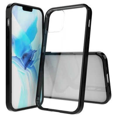 For Apple iPhone 12 AMZER SlimGrip Hybrid Protective Case With Clear Back
