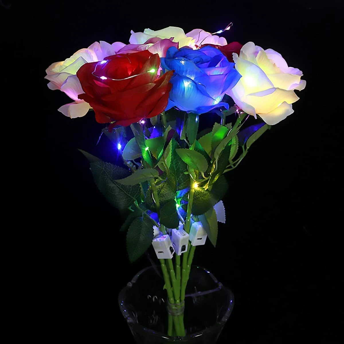 Eternal Rose Flower LED Enchanted Light up Rose LED Light Valentine s Gift 6 PC