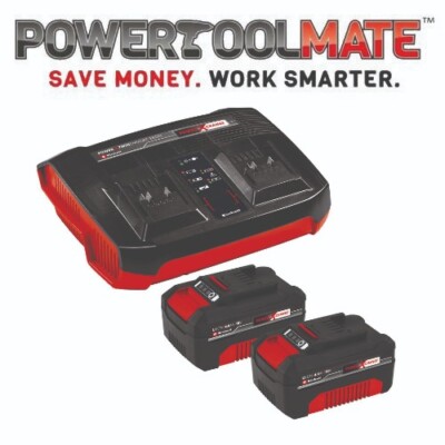 Einhell 2x Battery &Twin Charger Kit Power X-Change 18V