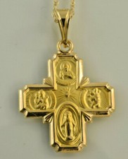 14kt Yellow Gold Cross and Chain