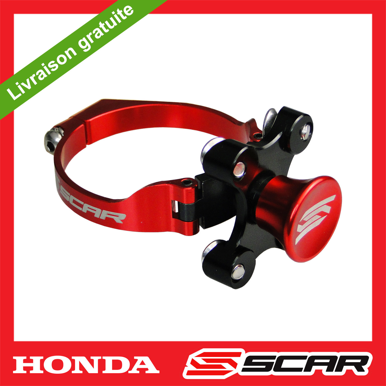 Kit départ holeshot Scar rouge pour moto Honda CR et CRF 250 450